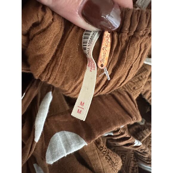 Free People Ultraviolet Maxi Dress Brown Polka Dot Oak Combo Size Medium - Picture 7 of 7